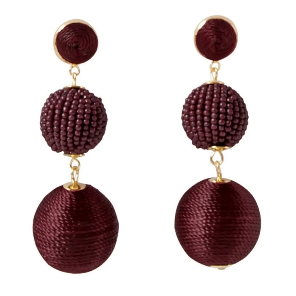 💗 NWT Burgundy Mud Pie Statement Earrings